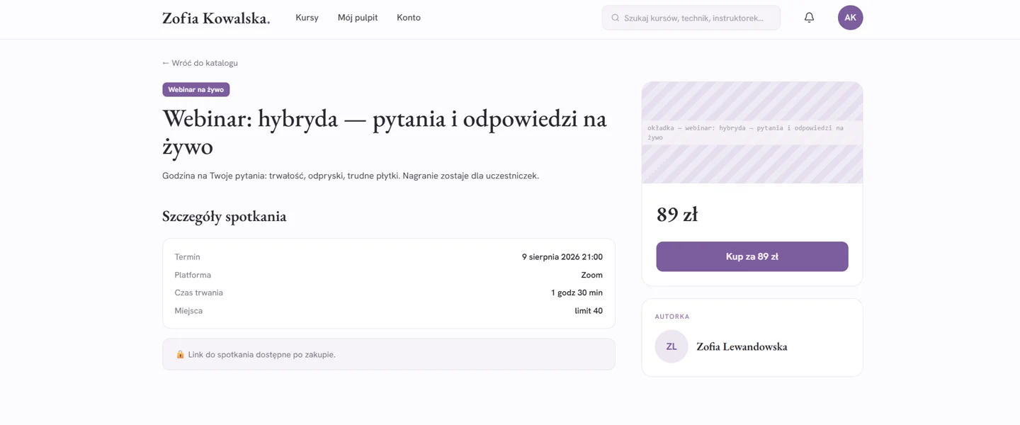 Strona webinaru z terminem